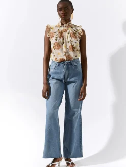 GATE Bluza z nadrukiem kwiatowym| Koszulki I Topy·Topy|Koszulki I Topy·Bluzki