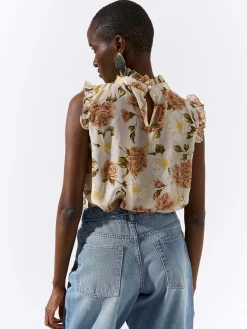 GATE Bluza z nadrukiem kwiatowym| Koszulki I Topy·Topy|Koszulki I Topy·Bluzki