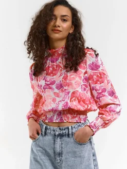 GATE Bluza z nadrukiem kwiatowym| Koszulki I Topy·Topy|Koszulki I Topy·Bluzki