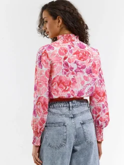 GATE Bluza z nadrukiem kwiatowym| Koszulki I Topy·Topy|Koszulki I Topy·Bluzki