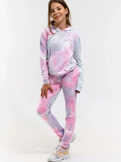 GATE Bluza z nadrukiem tie-dye i kapturem|Dzieci Dziewczynki·Bluzki