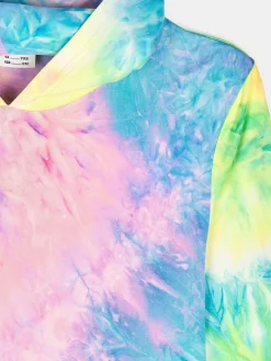 GATE Bluza z nadrukiem tie-dye i kapturem|Dzieci Dziewczynki·Bluzki