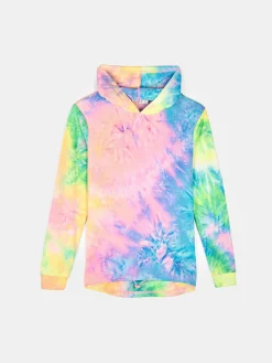 GATE Bluza z nadrukiem tie-dye i kapturem|Dzieci Dziewczynki·Bluzki