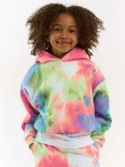 GATE Bluza z nadrukiem tie-dye i kapturem|Dzieci Dziewczynki·Bluzki