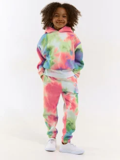 GATE Bluza z nadrukiem tie-dye i kapturem|Dzieci Dziewczynki·Bluzki