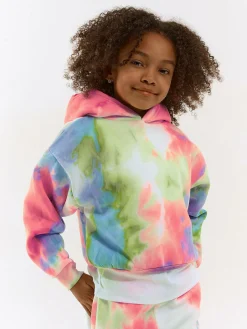 GATE Bluza z nadrukiem tie-dye i kapturem|Dzieci Dziewczynki·Bluzki