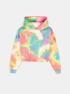 GATE Bluza z nadrukiem tie-dye i kapturem|Dzieci Dziewczynki·Bluzki
