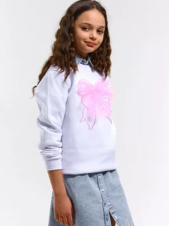 GATE Bluza z tiulową kokardką|Dzieci Dziewczynki·Bluzki