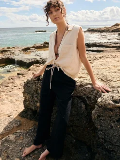 GATE Bluzka bawełniana bez rękawów| Koszulki I Topy·Bluzki