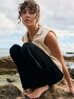 GATE Bluzka bawełniana bez rękawów| Koszulki I Topy·Bluzki