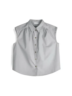 GATE Bluzka bez rękawów z domieszką lnu| Koszulki I Topy·Bluzki