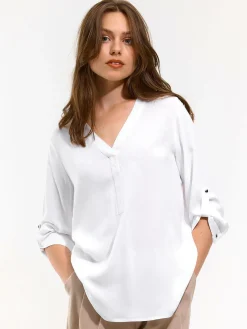 GATE Bluzka z dekoltem w serek| Koszulki I Topy·Topy|Koszulki I Topy·Bluzki