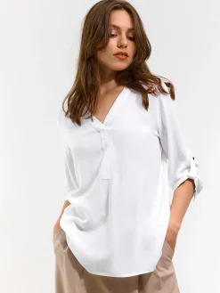 GATE Bluzka z dekoltem w serek| Koszulki I Topy·Topy|Koszulki I Topy·Bluzki