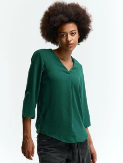 GATE Bluzka z dekoltem w serek| Koszulki I Topy·Bluzki