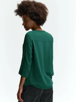 GATE Bluzka z dekoltem w serek| Koszulki I Topy·Bluzki