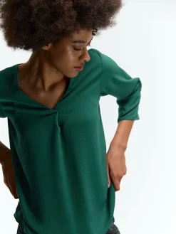 GATE Bluzka z dekoltem w serek| Koszulki I Topy·Bluzki