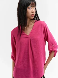 GATE Bluzka z dekoltem w serek| Koszulki I Topy·Bluzki