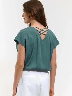 GATE Bluzka z detalem na plecach| Koszulki I Topy·Topy|Koszulki I Topy·Bluzki