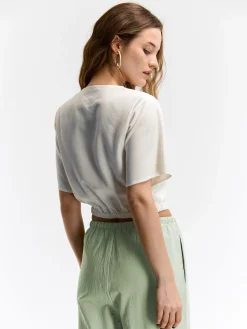 GATE Bluzka z domieszką lnu| Koszulki I Topy·Bluzki