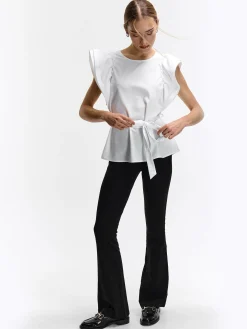 GATE Bluzka z drapowanymi rękawami| Koszulki I Topy·Topy