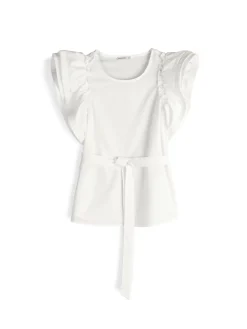 GATE Bluzka z drapowanymi rękawami| Koszulki I Topy·Topy