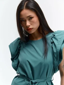 GATE Bluzka z drapowanymi rękawami| Koszulki I Topy·Topy