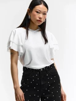 GATE Bluzka z falbanami| Koszulki I Topy·Topy