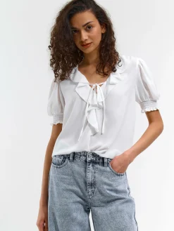GATE Bluzka z falbanką| Koszulki I Topy·Bluzki