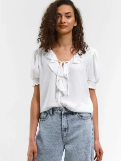 GATE Bluzka z falbanką| Koszulki I Topy·Bluzki