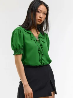 GATE Bluzka z falbanką| Koszulki I Topy·Bluzki