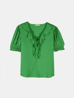 GATE Bluzka z falbanką| Koszulki I Topy·Bluzki