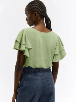 GATE Bluzka z falbankami| Koszulki I Topy·Topy