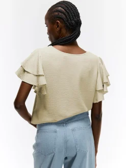 GATE Bluzka z falbankami| Koszulki I Topy·Topy