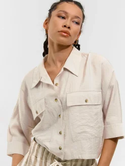 GATE Bluzka z kieszeniami| Koszulki I Topy·Bluzki