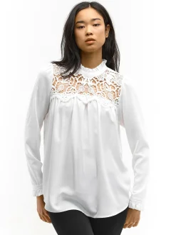 GATE Bluzka z koronką| Koszulki I Topy·Bluzki