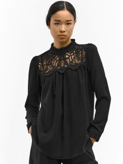 GATE Bluzka z koronką| Koszulki I Topy·Bluzki