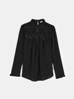 GATE Bluzka z koronką| Koszulki I Topy·Bluzki