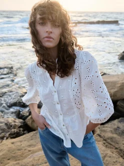 GATE Bluzka z koronkowymi detalami| Koszulki I Topy·Bluzki