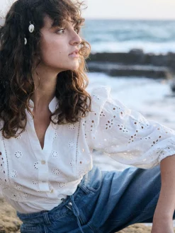 GATE Bluzka z koronkowymi detalami| Koszulki I Topy·Bluzki