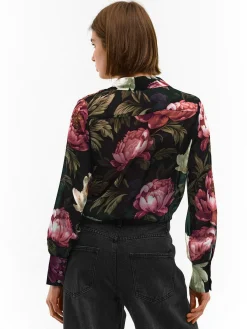GATE Bluzka z kwiatowym wzorem| Koszulki I Topy·Bluzki