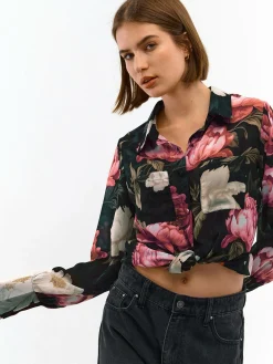GATE Bluzka z kwiatowym wzorem| Koszulki I Topy·Bluzki