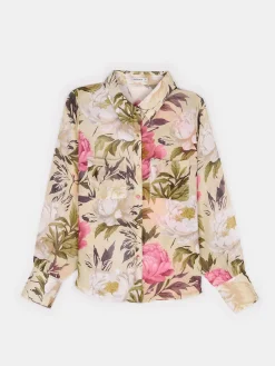 GATE Bluzka z kwiatowym wzorem| Koszulki I Topy·Bluzki