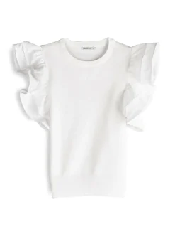 GATE Bluzka z marszczonymi rękawami| Koszulki I Topy·Topy|Swetry I Bluzy·Swetry