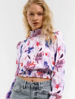 GATE Bluzka z nadrukiem kwiatowym| Koszulki I Topy·Topy|Koszulki I Topy·Bluzki