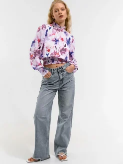 GATE Bluzka z nadrukiem kwiatowym| Koszulki I Topy·Topy|Koszulki I Topy·Bluzki