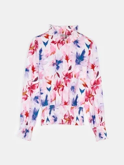 GATE Bluzka z nadrukiem kwiatowym| Koszulki I Topy·Topy|Koszulki I Topy·Bluzki