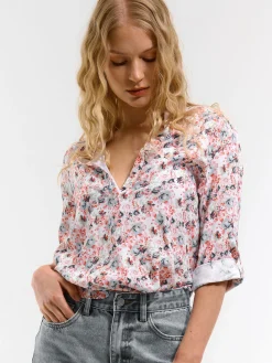 GATE Bluzka z nadrukiem kwiatowym| Koszulki I Topy·Bluzki