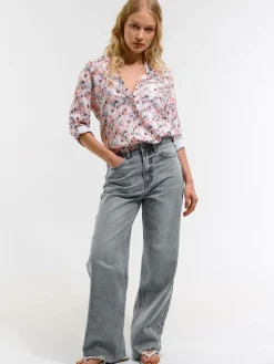 GATE Bluzka z nadrukiem kwiatowym| Koszulki I Topy·Bluzki