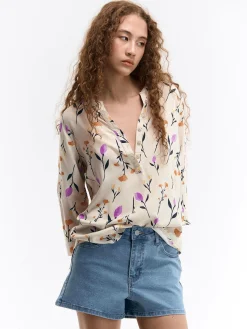 GATE Bluzka z wiskozy| Koszulki I Topy·Bluzki