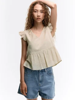 GATE Bluzka z wiskozy| Koszulki I Topy·Bluzki